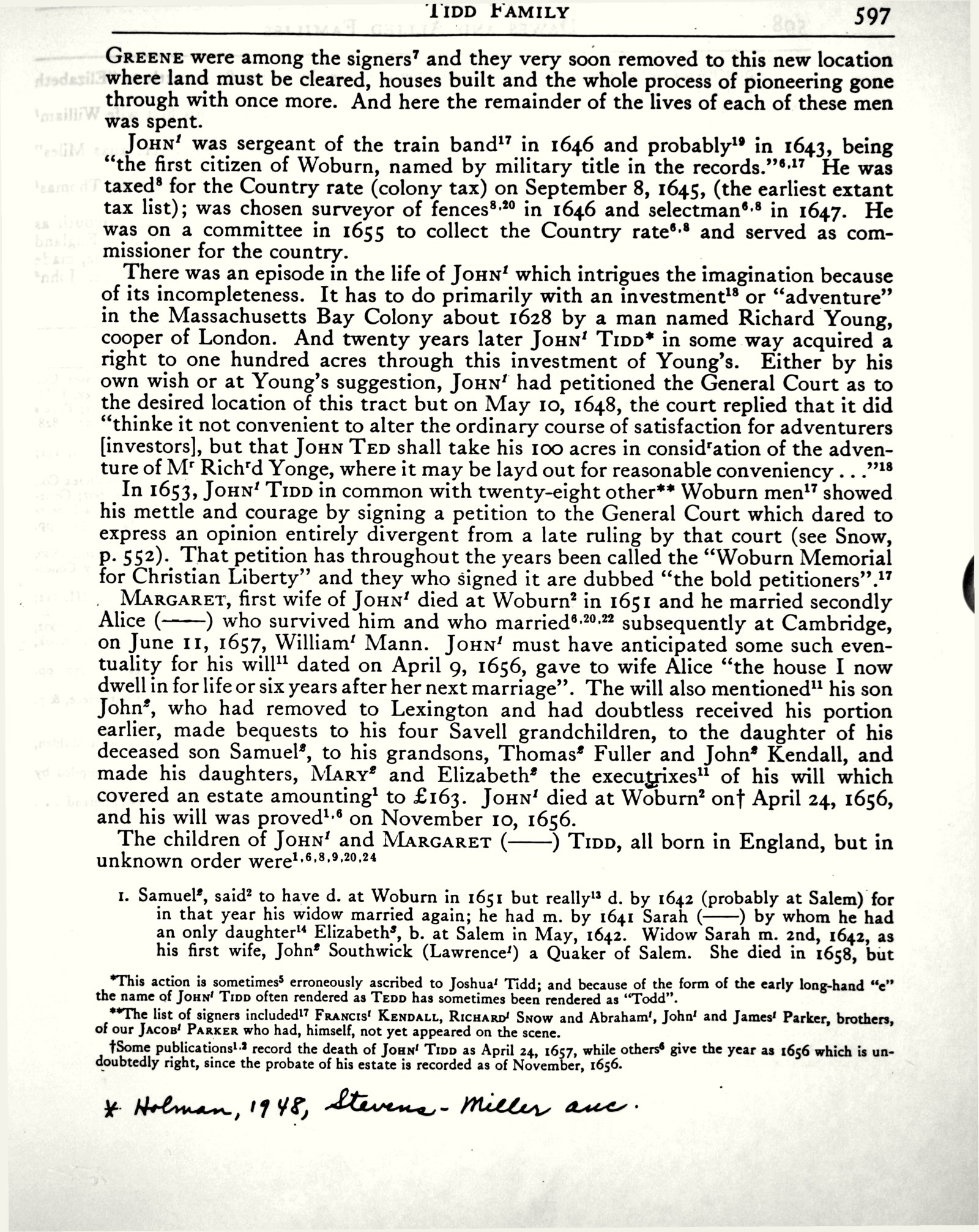 Dawes-Gates page 197, TIDD family continued